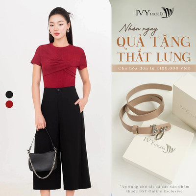 Áo thun nữ ôm body, Áo công sở hiện đại dạo phố nữ IVY moda MS 57T0244