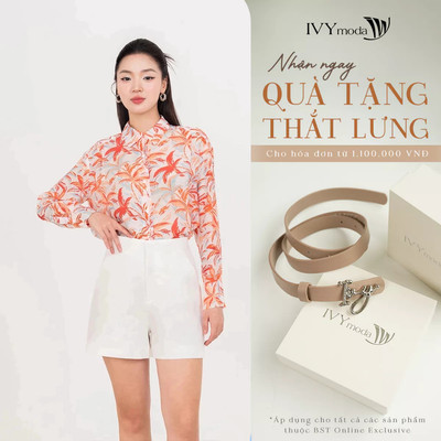 Áo sơ mi Tencel họa tiết, Áo sơ mi nữ tay dài IVY moda MS 17T0264