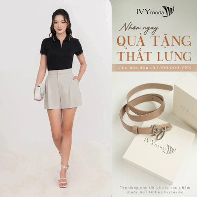 Quần short nữ cạp cao, quần short nữ công sở dạo phố hiện đại IVY moda MS 20T0316