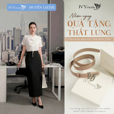 Chân váy bút chì phối ĐAI NGẪU NHIÊN dáng dài cạp cao, chân váy nữ công sở tôn dáng IVY moda MS 31T0314