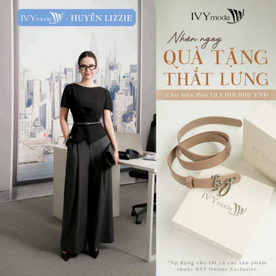 Quần Tây ống suông cạp cao, quần suống nữ công sở hiện đại IVY moda MS 22T0312