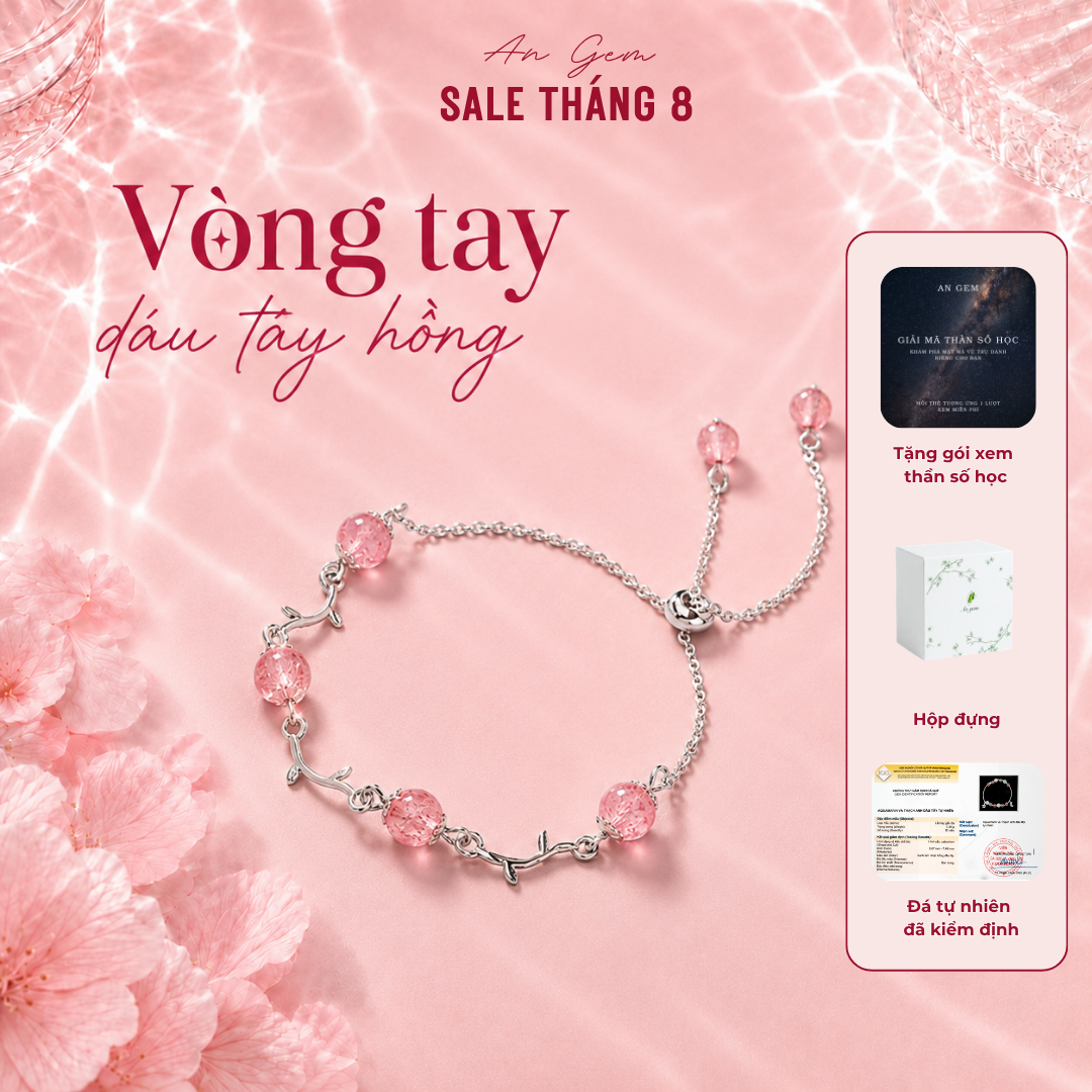 Lắc tay nữ phối đá An Gem màu sắc trang nhã tinh tế
