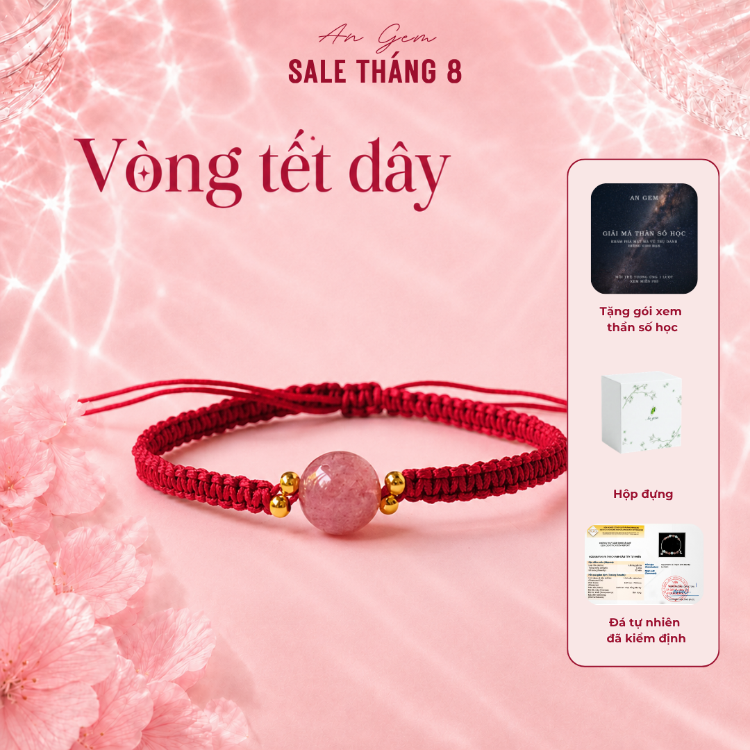 Vòng tay đá tết dây handmade phong cách tối giản An Gem beauty from unique
