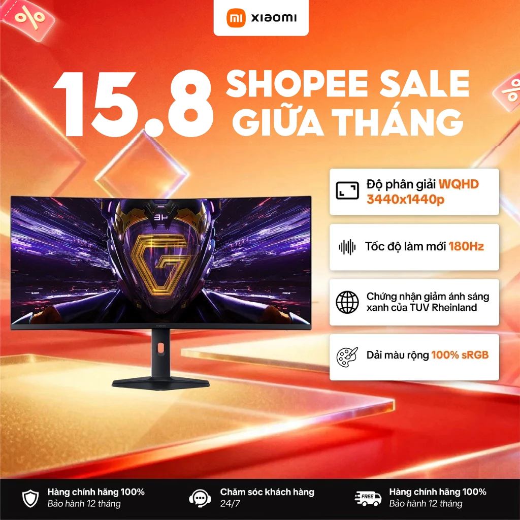 Màn Hình Gaming Xiaomi Curved Gaming Monitor G34WQi 2026 | 34inch | 180Hz | 1ms | Bảo Hành 36 Tháng