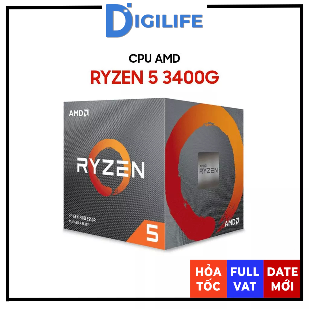 [BOX CHÍNH HÃNG] CPU AMD Ryzen 5 3400G AM4 4 Nhân 8 Luồng - BH 36 tháng