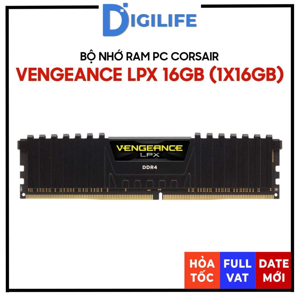 [CÓ VAT] RAM PC DDR4 Corsair Vengeance LPX 16GB (1x16GB) 3200MHz CL16 (CMK16GX4M1E3200C16)