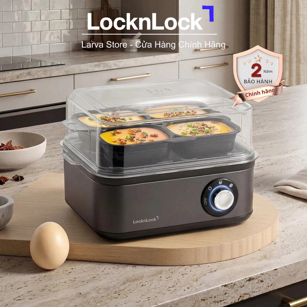 Máy hấp trứng và đa dạng món hấp LocknLock Multi Egg Cooker EJE223GRY