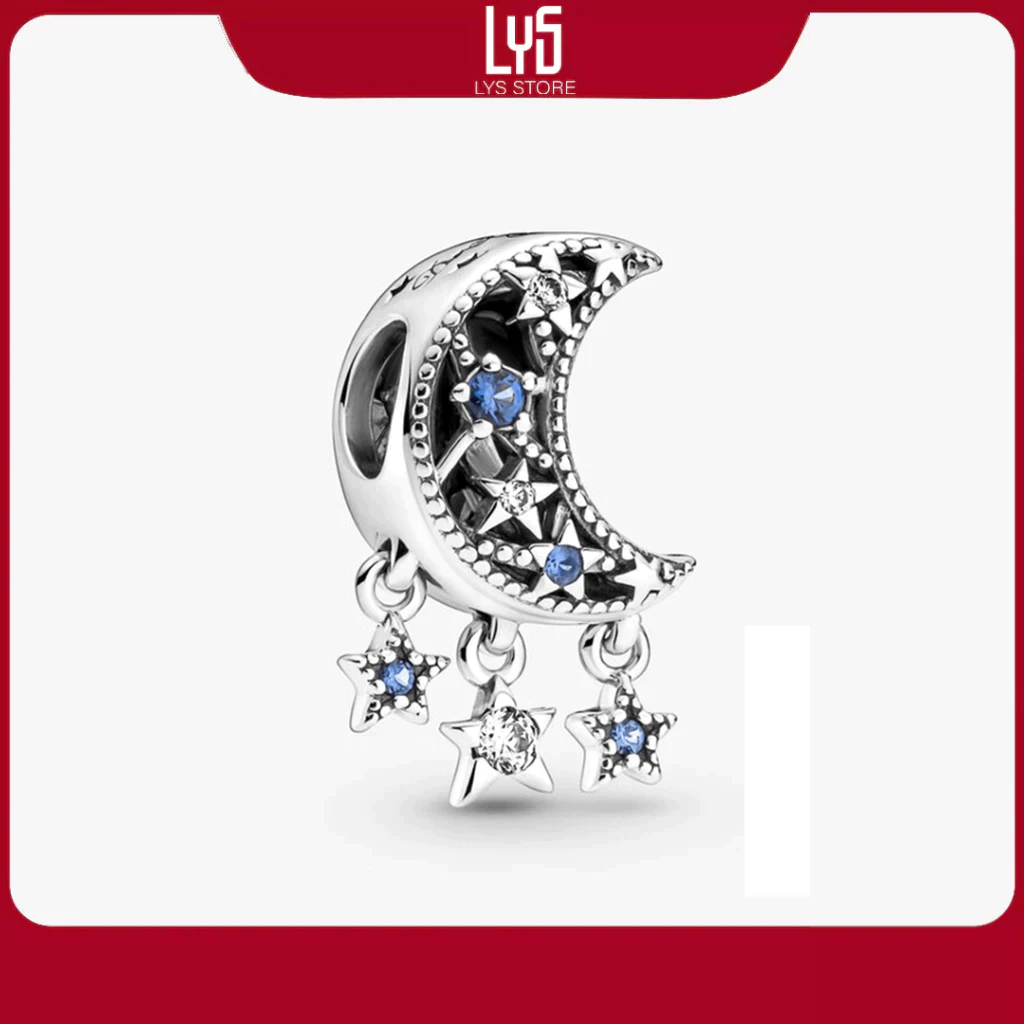 Charm bạc Star & Crescent Moon ánh trăng và sao Charm 1145 - Bạc S925