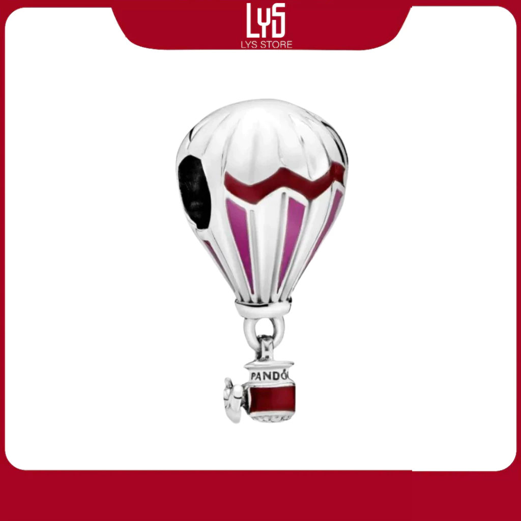 Charm bạc S925 Khinh khí cầu đỏ Red Hot Air Balloon Travel 1592