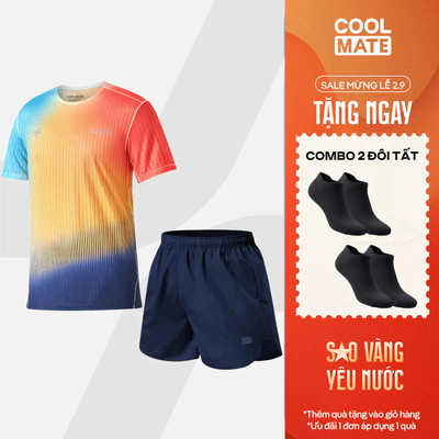 [TẶNG COMBO 2 ĐÔI TẤT]Set thể thao đa năng Premium áo Graphic AirFlow Quần short Maxcool, set chạy bộ Coolmate