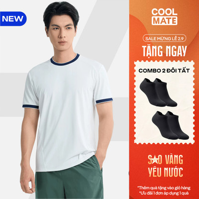 [TẶNG COMBO 2 ĐÔI TẤT][MỚI]Áo thun thể thao nam cổ tròn Pickleball ZeroMark nhanh khô, Thoáng khí, Thấm hút tốt Coolmate