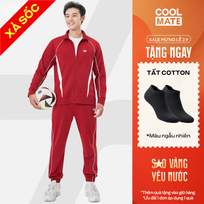 [TẶNG TẤT]Set đồ thể thao Teamwear Flexline Active Gồm Áo khoác và Quần jogger thấm hút tốt Coolmate