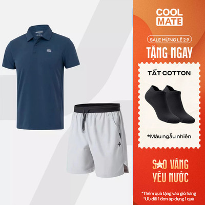 [TẶNG COMBO 2 TẤT]Set đồ thể thao nam Áo Polo Promax-S1 Quần 6 inch đai siêu co giãn, set Pickleball thoáng khí Coolmate