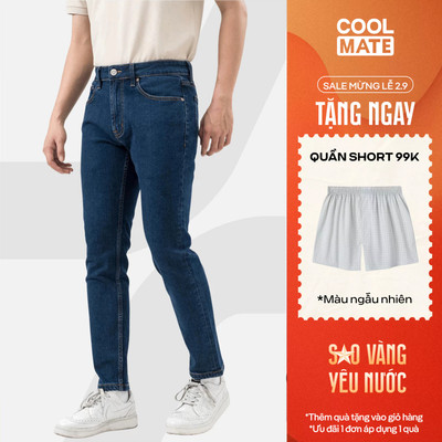 [TẶNG QUẦN 99K]Quần Jeans Nam Basics dáng Slim fit bền bỉ, vừa vặn tôn dáng, quần đi làm đi chơi dạo phố Coolmate