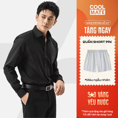 [TẶNG QUẦN 99K]Áo sơ mi nam dài tay Modal Essential mềm mại, thoáng khí Áo đi làm đi chơi dạo phố Coolmate