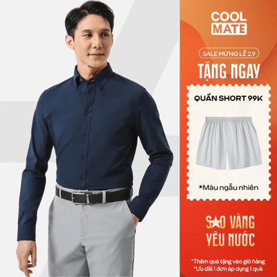 [TẶNG QUẦN 99K]Áo sơ mi nam dài tay Oxford Premium mềm mại chống nhăn, Áo đi làm đi chơi dạo phố Coolmate