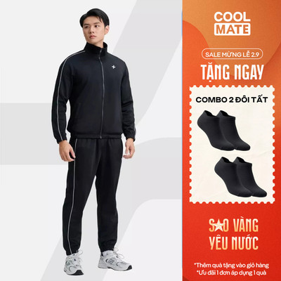 [TẶNG COMBO 2 ĐÔI TẤT]Set thể thao nam Flexline Active Áo khoác Quần Jogger bền bỉ, nhanh khô, thoải mái Coolmate