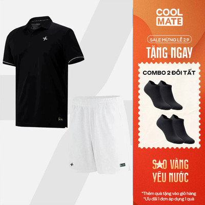 [TẶNG COMBO 2 ĐÔI TẤT]Set đồ bộ thể thao nam Pickleball Exdry Áo polo và Quần shorts thấm hút, nhanh khô Coolmate