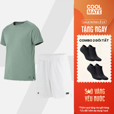 [TẶNG COMBO 2 ĐÔI TẤT]Set đồ bộ thể thao nam Picklebal Áo Drive shot và Quần Exdry Essentials Thoáng khí Coolmate
