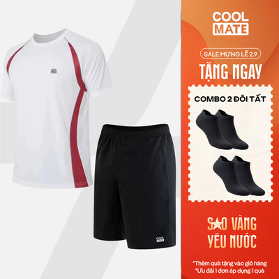 [TẶNG COMBO 2 ĐÔI TẤT]Set đồ thể thao Pickleball Áo thun Teamwear Flexline Active Quần Promax thấm hút tốt Coolmate