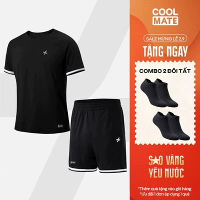 [TẶNG COMBO 2 ĐÔI TẤT]Set thể thao nam Pickleball Áo và Quần Short Essentials, Nhanh khô, Thoáng khí Thấm hút Coolmate