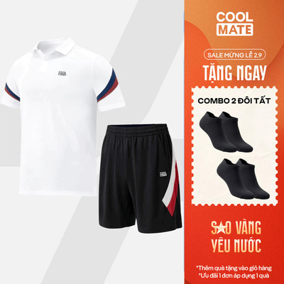 [TẶNG COMBO 2 ĐÔI TẤT]Set đồ thể thao Pickleball Áo Polo Teamwear Promax Sportline short thoáng khí Coolmate