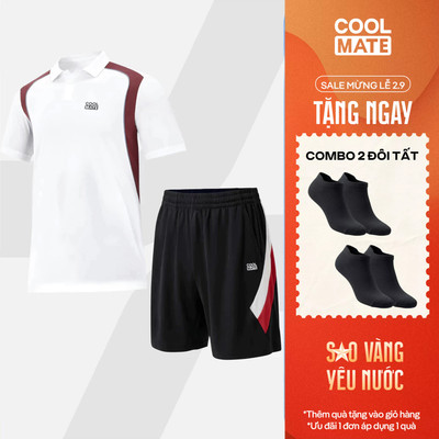[TẶNG COMBO 2 ĐÔI TẤT]Set đồ thể thao Pickleball Promax Áo Polo Teamwear Flexline Active thấm hút tốt Coolmate