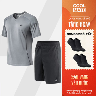 [TẶNG COMBO 2 ĐÔI TẤT]Set thể thao pickleball Áo thun FlexLine Active + Quần Promax Thoáng khí, thấm hút Coolmate