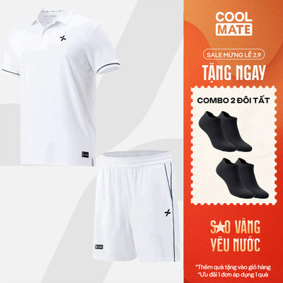 [TẶNG COMBO 2 ĐÔI TẤT]Set đồ bộ thể thao nam Pickleball Áo Polo Exdry và Quần Dink Shot Essentials thấm hút Coolmate
