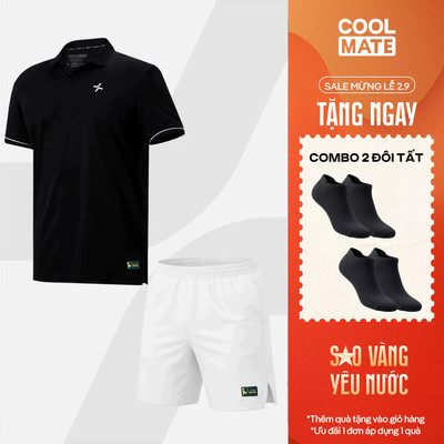 [TẶNG COMBO 2 ĐÔI TẤT]Set thể thao nam Pickleball Áo Polo Exdry + Quần thể thao nam 6inch Smash Shot Coolmate
