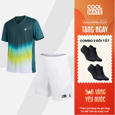 [MỚI]Set đồ bộ thể thao cầu lông Smash Energy Áo thun và Quần short thoải mái, thấm hút, nhanh khô Coolmate