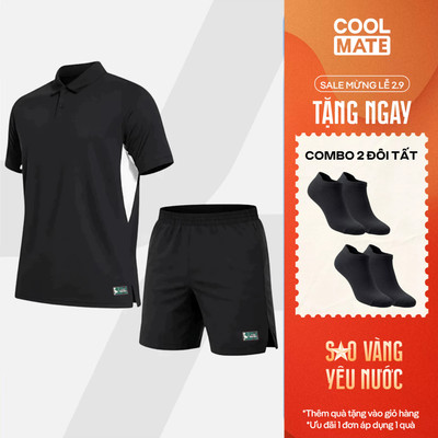 [TẶNG COMBO 2 ĐÔI TẤT]Set thể thao nam Pickleball Áo Polo Baseline +Quần Smash Shot thoáng khí thấm hút tốt Coolmate