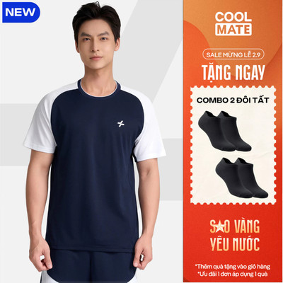 [MỚI-TẶNG COMBO 2 TẤT]Áo thun Tshirt cầu lông nam side line smash energy thoáng mát, thấm hút, nhanh khô Coolmate