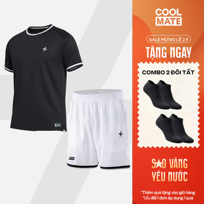 [TẶNG COMBO 2 ĐÔI TẤT]Set đồ bộ thể thao nam Pickleball Áo thun cổ tròn Quần short Essentials thấm hút tốt Coolmate