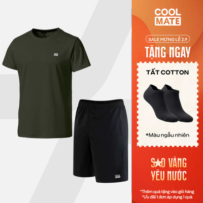 [TẶNG TẤT]Set bộ đồ thể thao nam Promax Pickleball, Tennis, tập Gym Áo thun và quần Thoáng khí Coolmate
