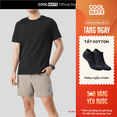 [TẶNG TẤT]Set đồ bộ Áo thun 220gsm và Quần nam Travel Shorts 7inch, set dạo phố du lịch Coolmate