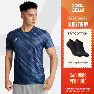 [TẶNG TẤT]Áo thun nam chạy bộ Airflow Luman Line áo thể thao running siêu nhẹ, thoáng khí Coolmate