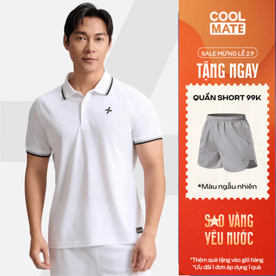[TẶNG QUẦN SHORT]Áo Polo thể thao Nam Pickleball Driveshot Essentials thấm hút, co giãn, nhanh khô Coolmate