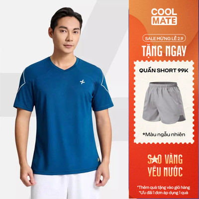 [TẶNG QUẦN SHORT]Áo thun thể thao nam cổ V Pickleball DinkShot Essentials, Nhanh khô Thấm hút tốt Coolmate
