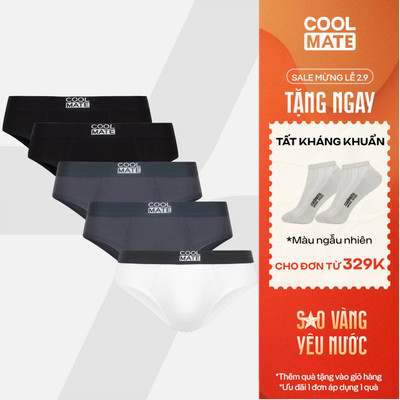 [TẶNG TẤT ĐƠN 329K]Combo 5 Quần lót nam Tam Giác Brief Bamboo kháng khuẩn Coolmate