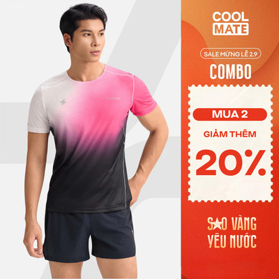 [MUA 2 GIẢM 20%]Áo Thun TShirt thể thao nam chạy bộ Running Graphic Ventra Gradient siêu nhẹ, nhanh khô Coolmate