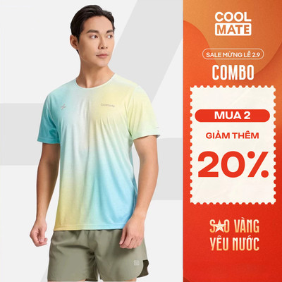 [MUA 2 GIẢM 20%]Áo Thun thể thao nam chạy bộ Running Graphic Blue Gradient siêu nhẹ, nhanh khô, thoáng khí Coolmate