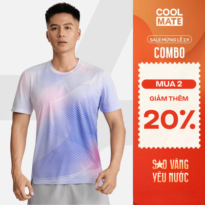 [MUA 2 GIẢM 20%]Áo Thun nam TShirt thể thao chạy bộ Airflow Luman Wave siêu nhẹ, thấm hút, thoáng khí Coolmate