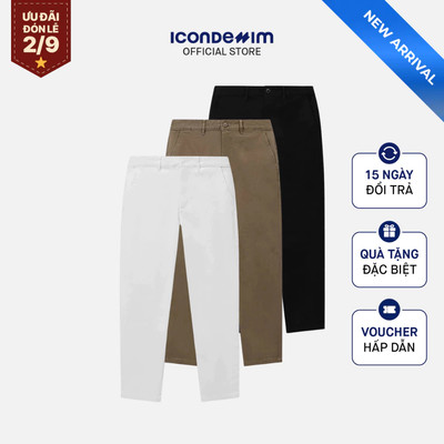 Quần Kaki Nam ICONDENIM Simple Form Slim Straight QKID0068
