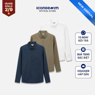 Áo Sơ Mi Nam Tay Dài ICONDENIM Sandveil Form Regular SMID0396