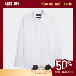 Áo sơ mi nam dài tay ARISTINO BUSINESS màu trắng thanh lịch sang trọng, dáng suông nhẹ thoải mái - 1LS251S0H2