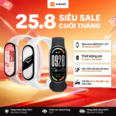Vòng Đeo Tay Thông Minh Xiaomi Mi Smart Band 10 / AMOLED 1.72" / Chống Nước 5ATM – Phiên Bản Quốc Tế, Bảo Hành 12 Tháng