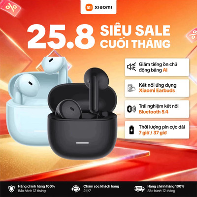 Tai nghe Bluetooth TWS Xiaomi Redmi Buds 8 Active | Khử Ồn AI | Sạc Nhanh | Pin 37H - Bảo Hành 12 Tháng