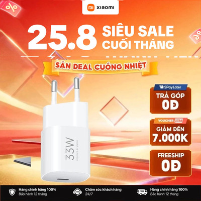 Củ Sạc Nhanh Xiaomi 33W Nano Power Adapter(USB-C) - Bảo Hành 12 Tháng