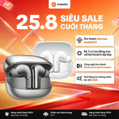 Tai Nghe Bluetooth Cao Cấp Xiaomi Buds 5 Pro | Khử Tiếng Ồn Chủ Động | Âm thanh Harman | Bảo Hành 12 Tháng